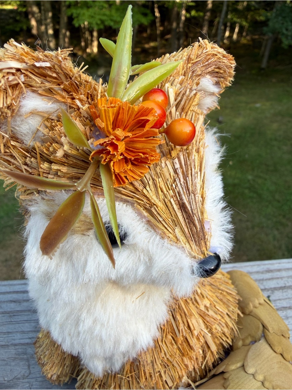 🦊 Autumn Sisal Fox & Wreath | For Centerpiece or Hang - Picture 12 of 15